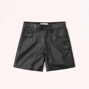 Abercrombie & Fitch Black The Dad Short High Rise Vegan Leather Curve Love 29